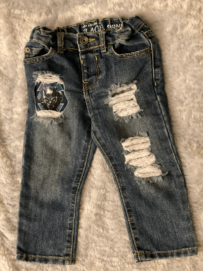 Black Panther Distressed Skinny Jeans - officialflykiddos