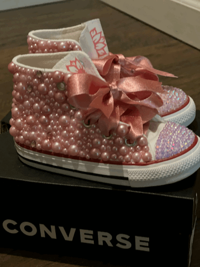 Flower Toddler Girls Bling Converse Sneakers - officialflykiddos