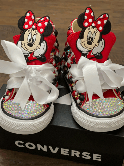 Minnie Mouse Toddler Girls Bling Converse Sneakers - officialflykiddos