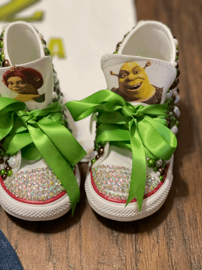 Shrek Toddler Girls Bling Converse Sneakers - officialflykiddos