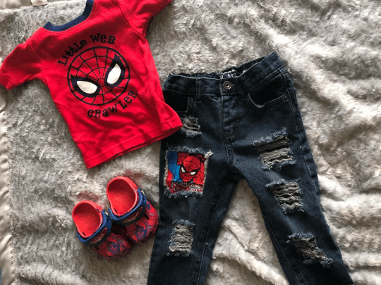 Spiderman Distressed Skinny Jeans - officialflykiddos