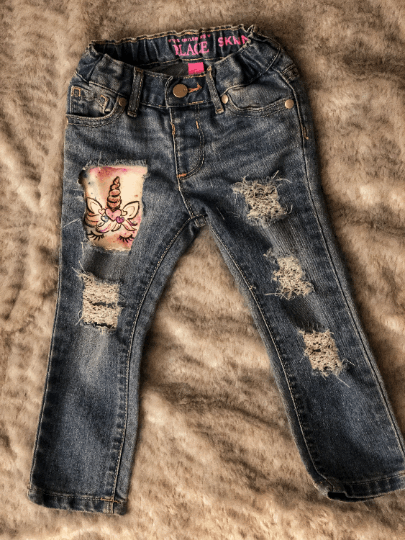 Unicorn Distressed Skinny Jeans - officialflykiddos