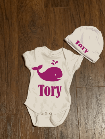 Whale Personalized Baby Onesie and Hat Set - officialflykiddos