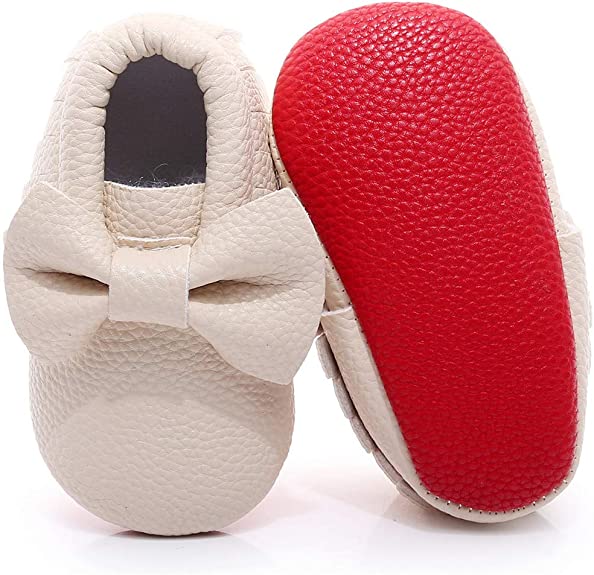 Red Bottom Soft Baby Girl Shoes Winter White/Beige - officialflykiddos