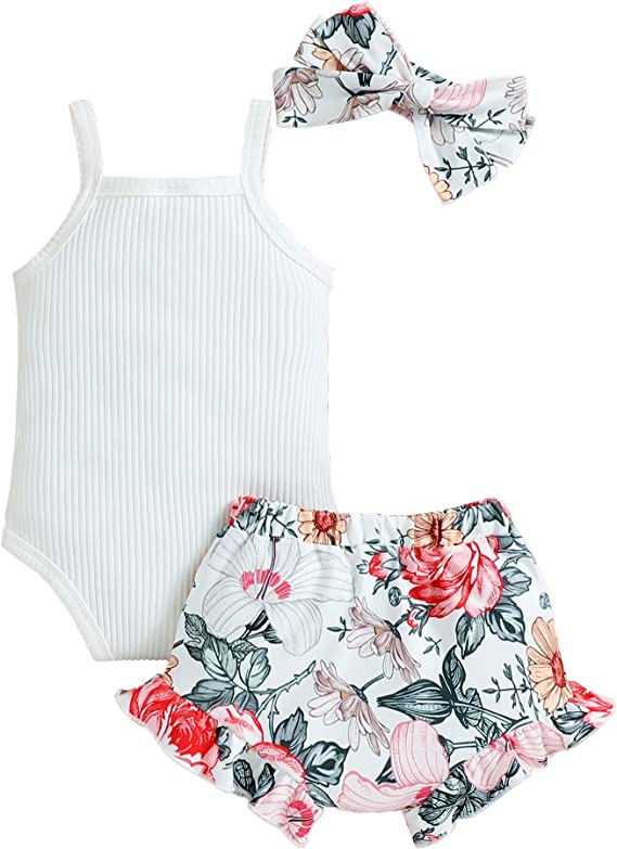 Sleeveless Romper Floral Baby Girl Outfit - officialflykiddos